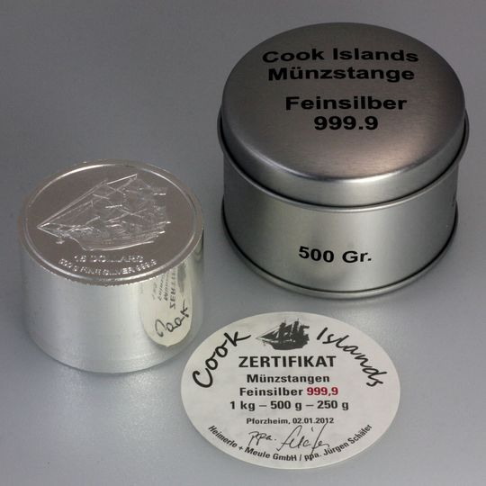 500g Silber Münzstange Cook Islands