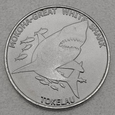 Silbermünze 1oz Territory of Tokelau 2015 - Mokoha / White Shark (Weißer Hai)
