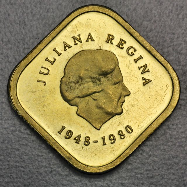 300 Gulden Goldmünze Niederländische Antillen Juliana Regina 1948-1980 Nederlandse Antillen 300 GLD 1980