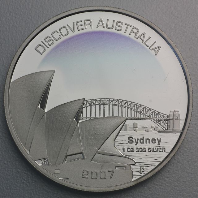 Discover Australia Silbermünzen Sydney 2007 / Kookaburra 2011