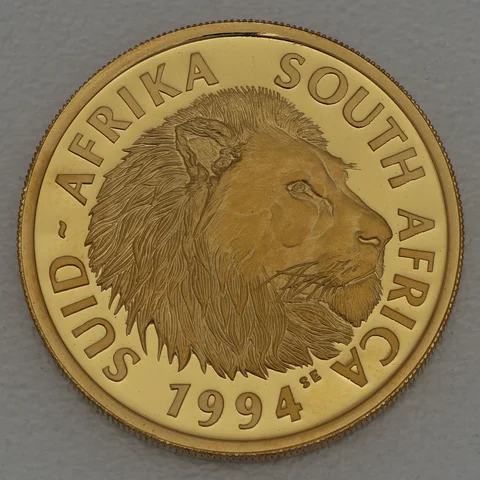 Goldmünze Südafrika Natura Serie Big Five 1994 Löwen Rückseite
