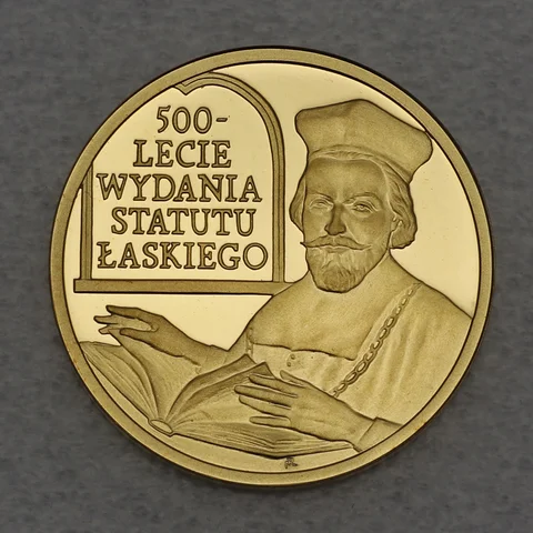 Goldmünze 100 Zloty Polen 2006 - 500. Jahrestag - Proklamation des Statuts von Jan Laski