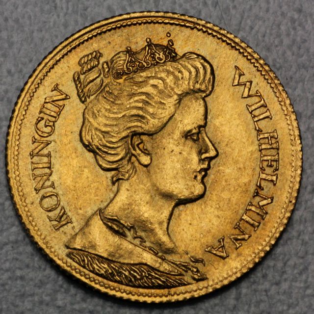 5 Gulden Goldmünze Wilhelmina Niederlande / Holland