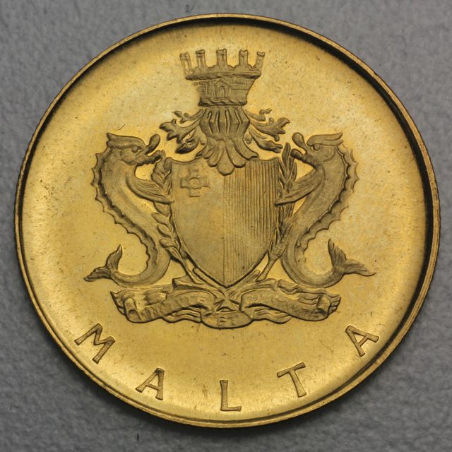 10 Pfund Goldmünze Malta 1972 Kenur Stein