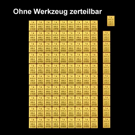 CombiBar Gold 100 x 1g Goldbarren