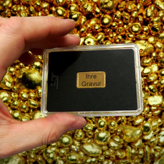 2,5g Goldbarren mit Gravur