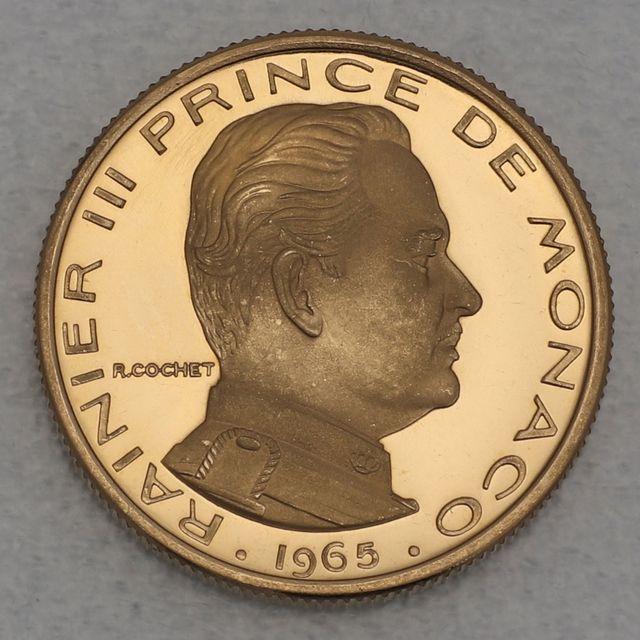 5 Francs Goldmünze Monaco 1966 Fürst Rainier III.