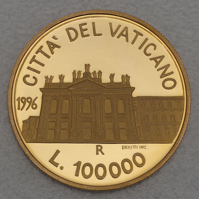Goldmünze 100000 Lire Vatikan 1996