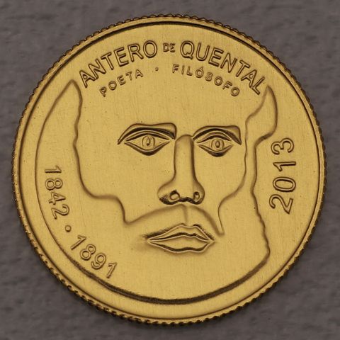 Goldmünze 0,25 Euro Portugal 2013 Antero de Quental