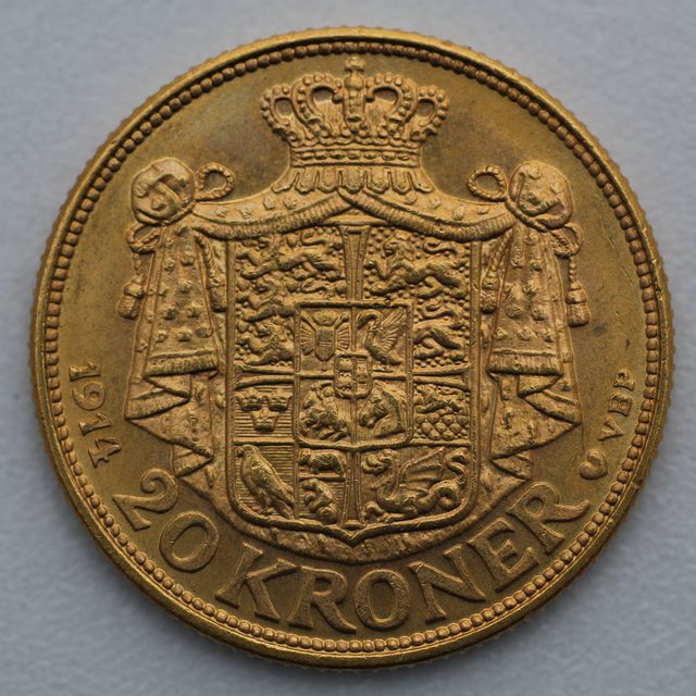 Dänische 20 Kronen Goldmünze Christian X