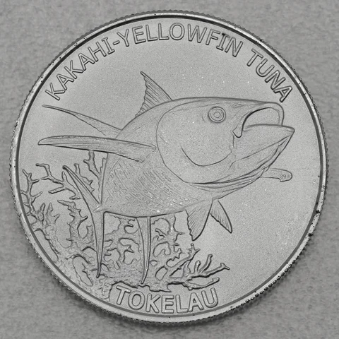 Silbermünze 1oz Territory of Tokelau 2014 - Kakhi / Yellowfin Tuna (Gelbflossenthunfisch)