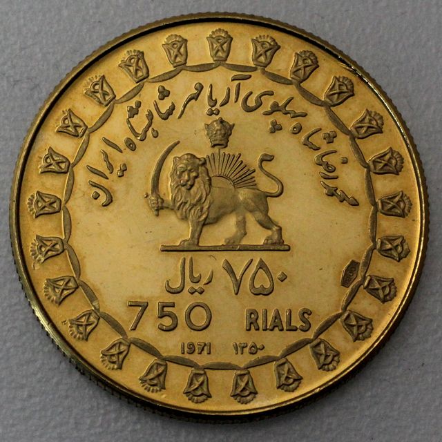 750 Rials Goldmünze Iran