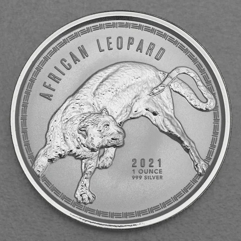 Silbermünze 1oz Ghana African Leopard 2021