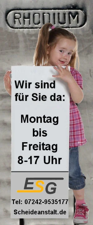 Edelmetall-Handel Rhodiumankauf Bürozeiten ESG