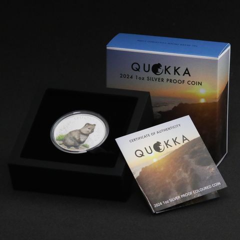 Silbermünze 1oz Australian Quokka 2024 koloriert Etui