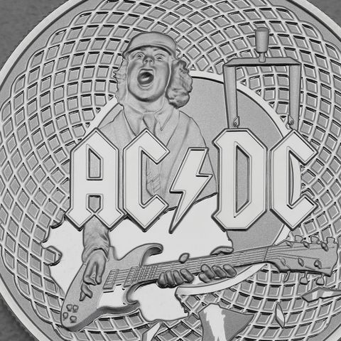 Silbermünze "AC/DC" 2021 mit matt gefrostetem Hintergrund