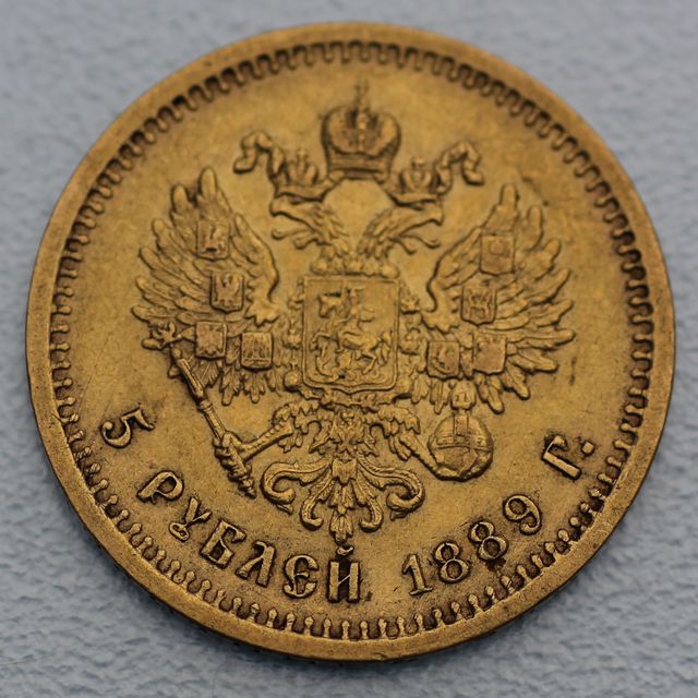 Goldmünze 5 Rubel Alexander III