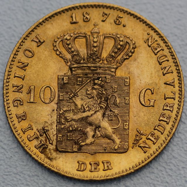 10 Gulden Goldmünze Wilhelm III Niederlande