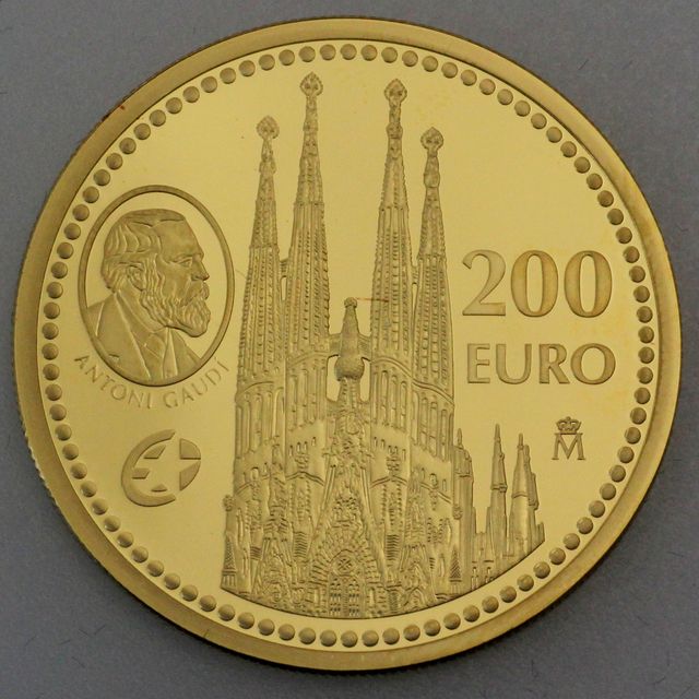 200 Euro Goldmünze Spanien 2009 - Antoni Gaudi - Sagrada Familia