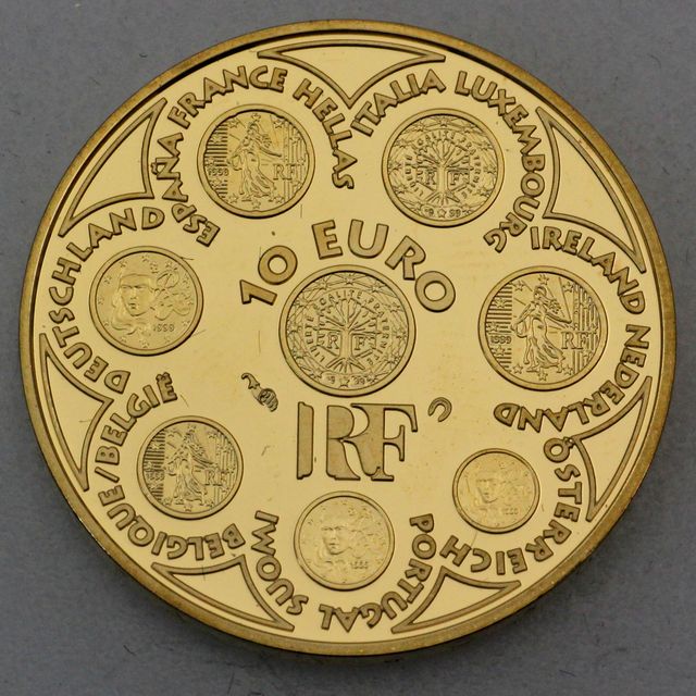 10 Euro Goldmünze Frankreich 2002 Europa