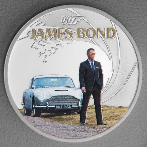 Silbermünze 1oz Daniel Craig - James Bond 2024 koloriert