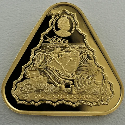 Goldmünze 1oz Triangular Vergulde Draeck 2020 