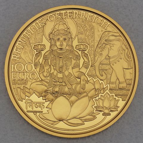 Goldmünze 100 Euro Österreich 2023 - Das goldene Indien - Die Magie des Goldes