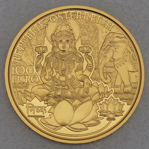 Goldmünze 100 Euro Österreich 2023 - Das goldene Indien - Die Magie des Goldes