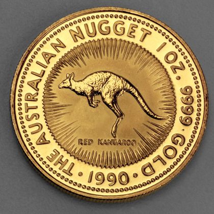 Australian Nugget-Kangaroo, 1oz Goldmünze 1990