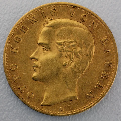 10 Reichsmark Goldmünze Otto- Bayern Prägejahre 1890 bis 1900 Jäger Nr. 199