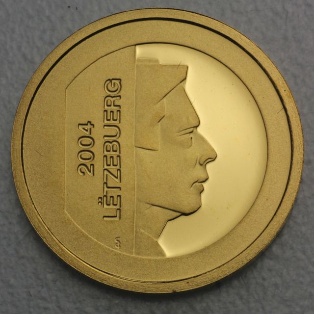 10 Euro Goldmünze Luxemburg 2004 Maske von Hellange