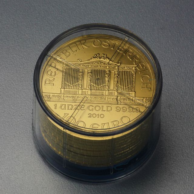Wiener Philharmoniker Goldmünzen Investmentmünzen in Tube Verpackung