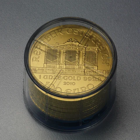 Wiener Philharmoniker Goldmünzen Investmentmünzen in Tube Verpackung