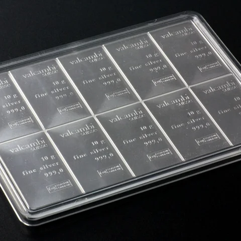 Valcambi Tafelbarren 10x10g Silberbarren LBMA