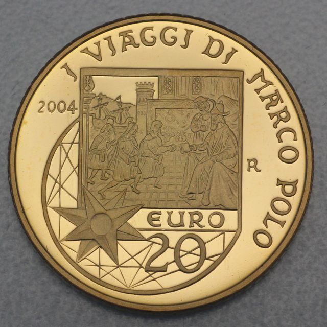 20 Euro Goldmünze San Marino 2004 750. Jahrestag der Geburt Marco Polos