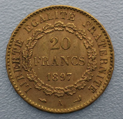 Goldmünze Stehender Engel 20 Francs