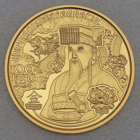 Goldmünze 100 Euro Österreich 2024 - Das Gold Chinas - Die Magie des Goldes