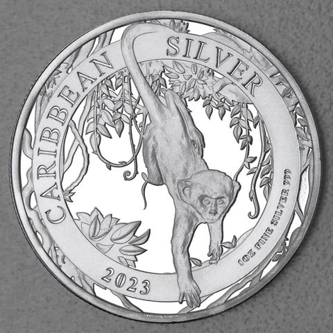 Silbermünze 1oz Barbados Caribbean Silver Green Monkey 2023