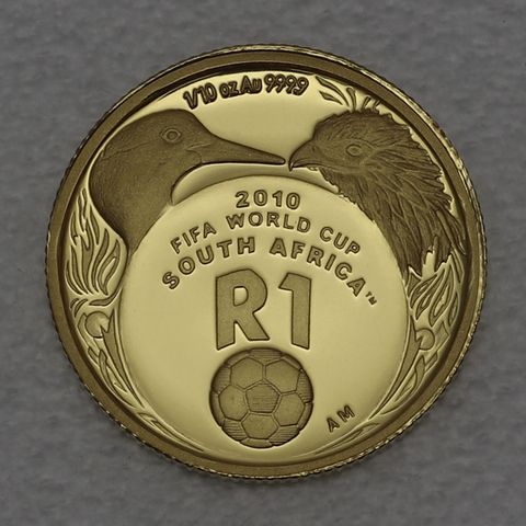 Goldmünze Südafrika 1 Rand 1/10oz 2007 Fußball WM 2010