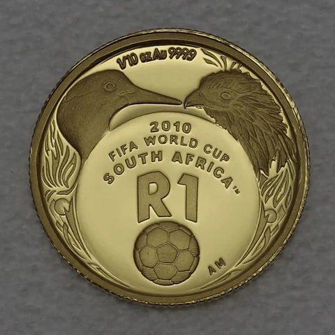 Goldmünze Südafrika 1 Rand 1/10oz 2007 Fußball WM 2010