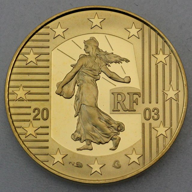 10 Euro Goldmünze Frankreich 2003Merci le Franc