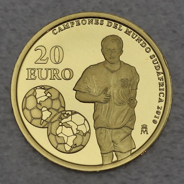 Goldmünze 20 Euro Spanien 2010 Fußball WM Südafrika