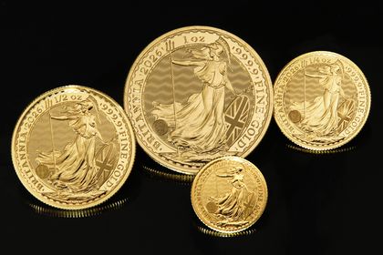 Größenübersicht der Britannia Goldmünzen
