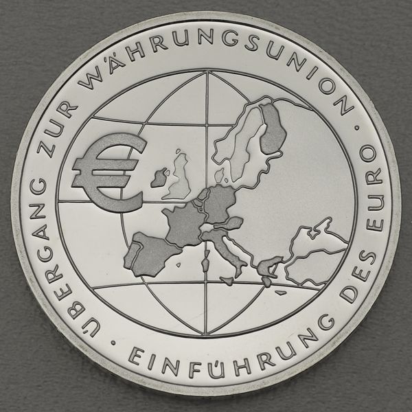 Silbermünze 10 Euro 2002 - Einführung des Euro