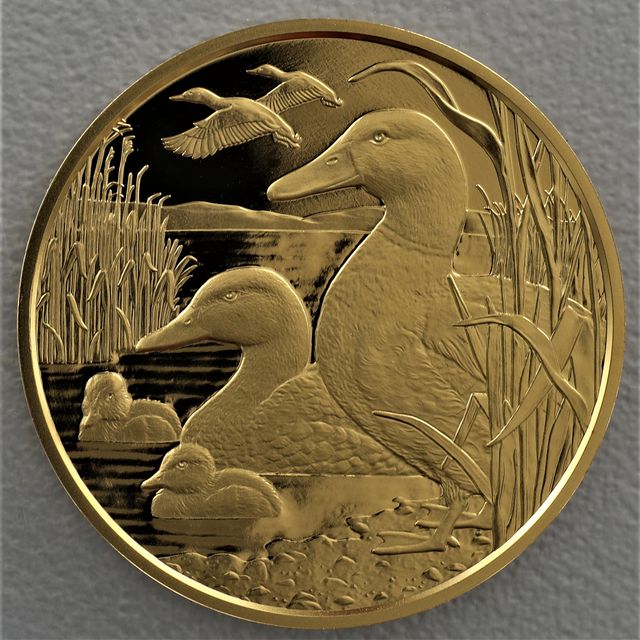 Goldmünze 100 Euro Österreich 2018 - Stockente - Unseren Wildtieren auf der Spur