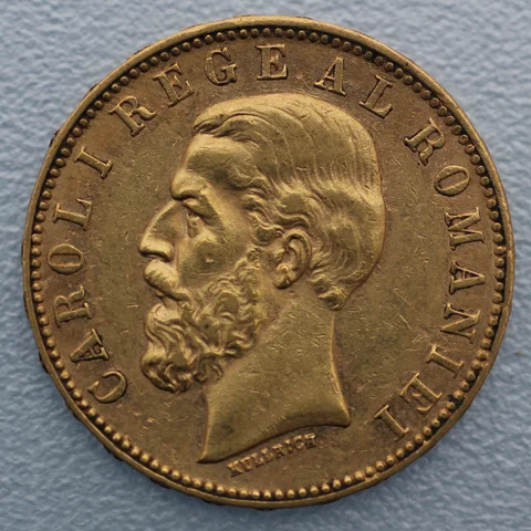 20 Lei Goldmünze Rumänien Carol I Regal Romanie 1890