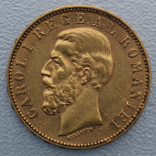 20 Lei Goldmünze Rumänien Carol I Regal Romanie 1890