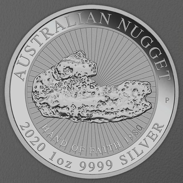 1oz Australian-Nugget Silber 2020 - Hand of Faith