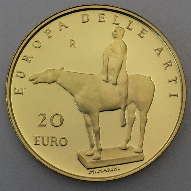 20 Euro Goldmünze Italien Marino Marini Reiter