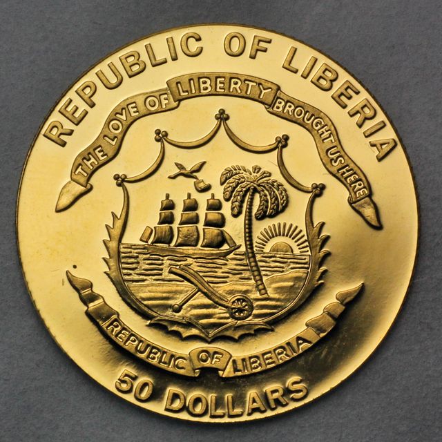 50 Dollar Goldmünze Liberia 2004 Athletes of the World Athens since 776 BC